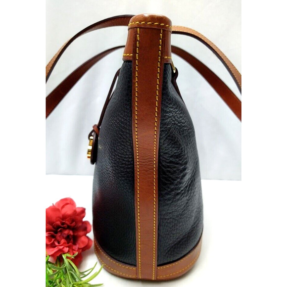 Dooney & Bourke Black Pebbled Leather Double Handles Tote Shoulder Bag - Picture 6 of 15